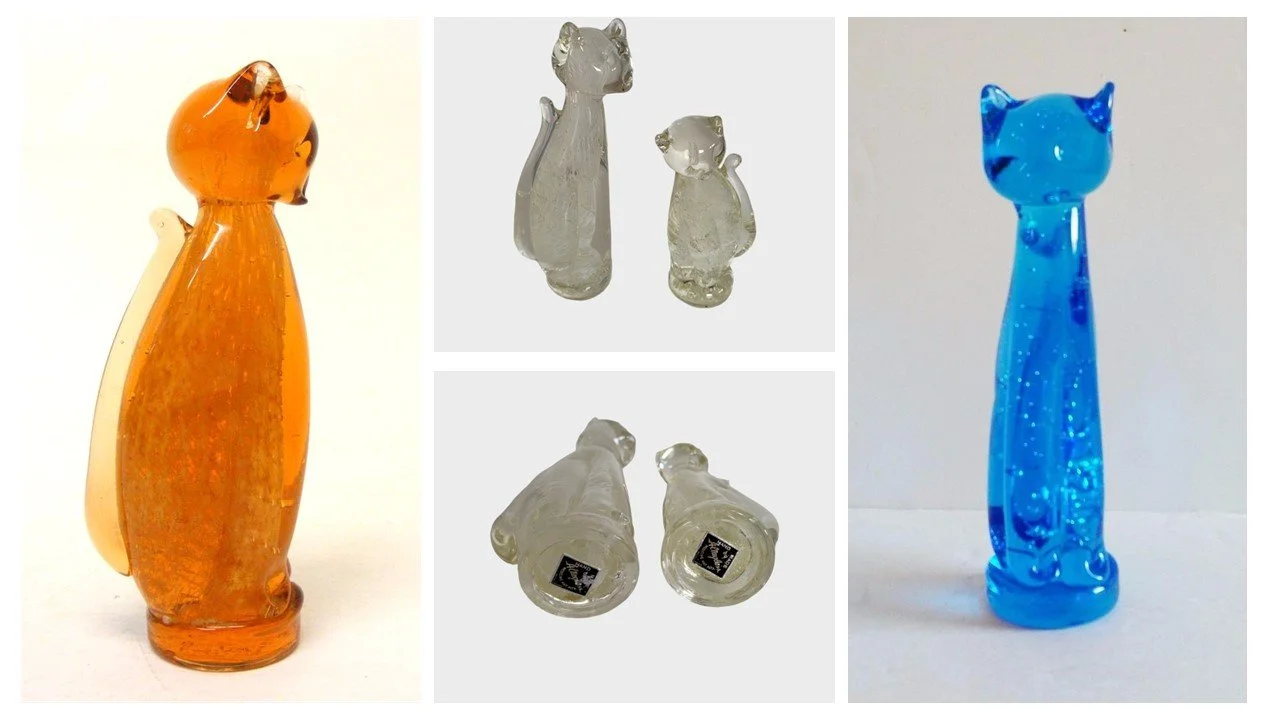 Chalet Cat Figurines — Chalet Art Glass